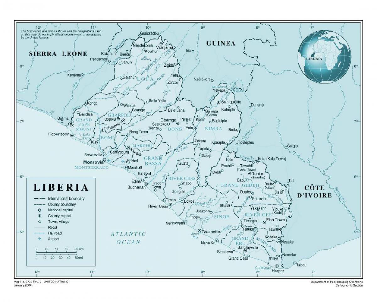 mapa de aeropuerto de Liberia