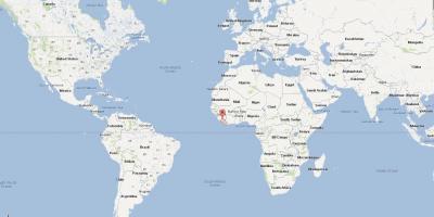 Liberia ubicación en el mapa del mundo