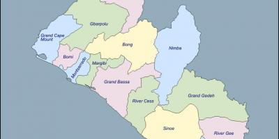 Mapa de los condados de Liberia
