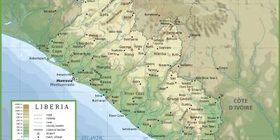 Dibujar el mapa físico de Liberia