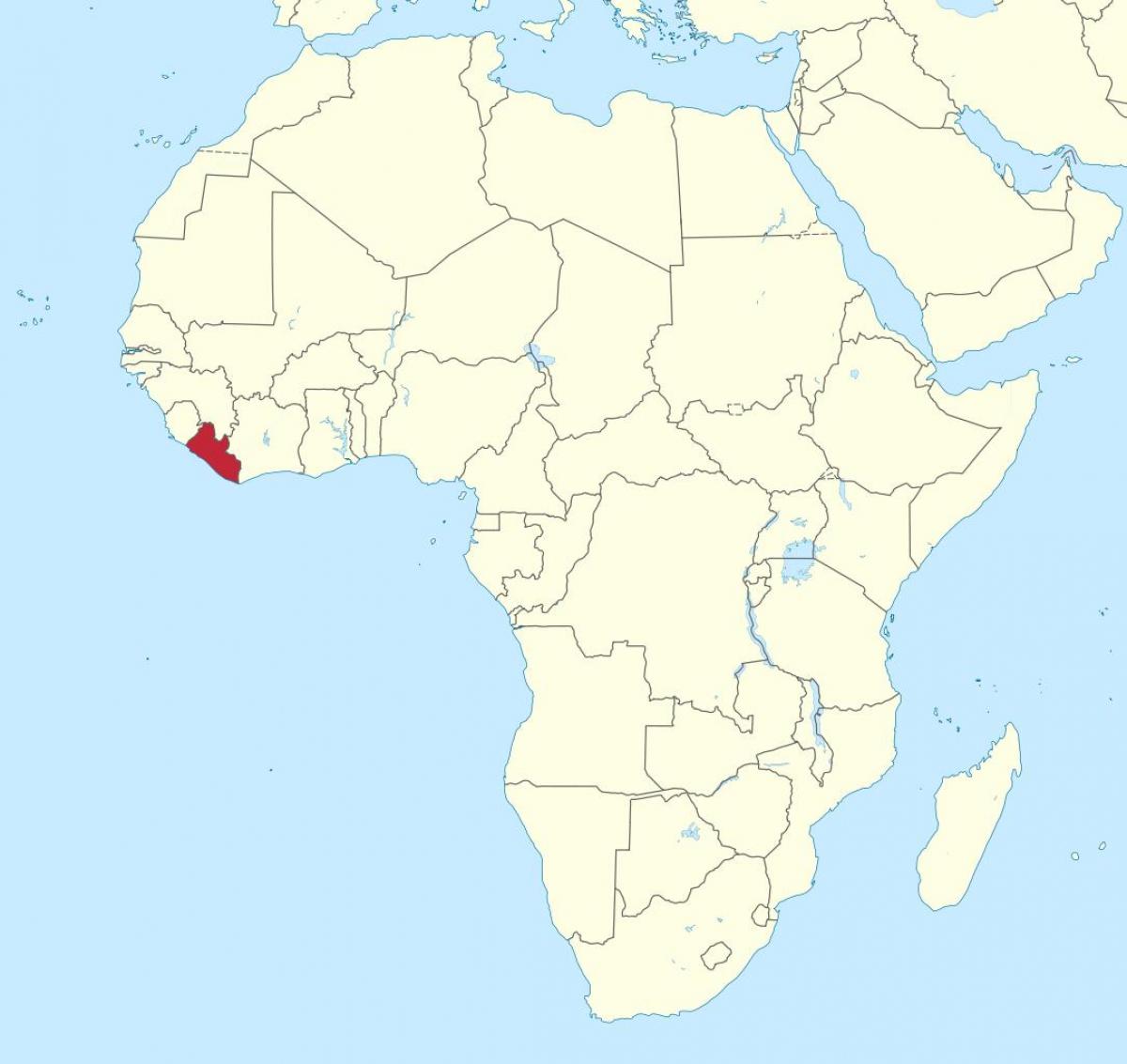 mapa de Liberia áfrica